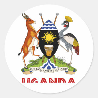 UGANDA - Flagge/Emblem/Wappen/Symbol Runder Aufkleber
