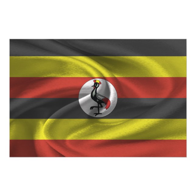 Uganda-Flagge Fotodruck (Vorne)