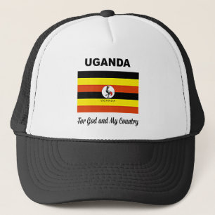 Uganda-Flagge, gekennzeichnet Truckerkappe