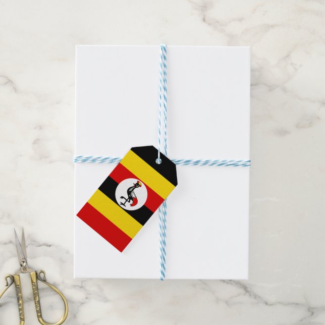 Uganda-Flagge Geschenkanhänger (Mit Garn)