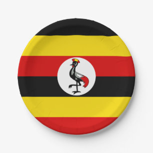 Uganda-Flagge Pappteller