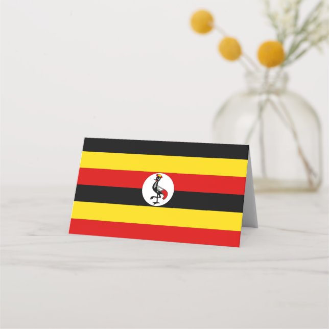 Uganda-Flagge Platzkarte (Vorderseite)