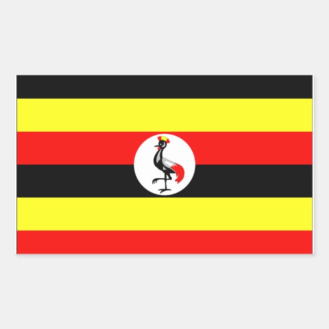 Uganda-Flagge Rechteckiger Aufkleber (Vorderseite)