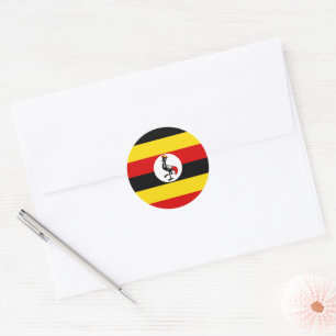 Uganda-Flagge Runder Aufkleber