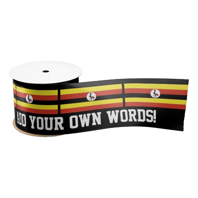Uganda-Flagge Satinband (Spule)
