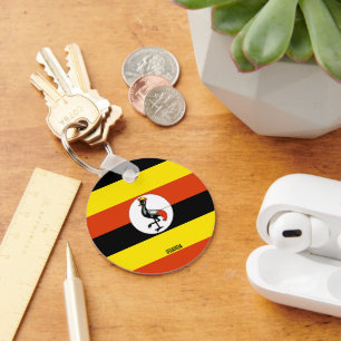 Uganda-Flagge Schlüsselanhänger