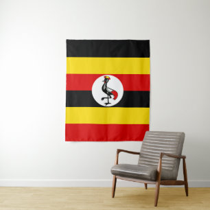 Uganda-Flagge Wandteppich
