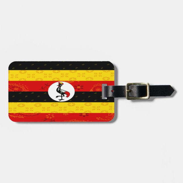 Uganda-Flaggen-Gepäckanhänger Gepäckanhänger (Vorderseite horizontal)