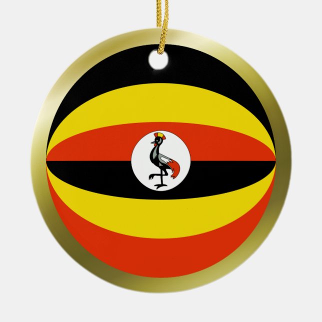 Uganda-Flaggen-Ornament Keramik Ornament (Vorne)
