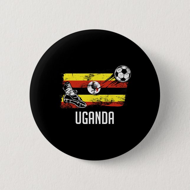 Uganda-Flaggen-Trikot ugandische Fußballmannschaft Button (Vorderseite)