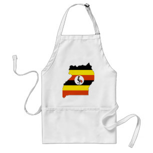 Uganda-Flaggenkarte Schürze