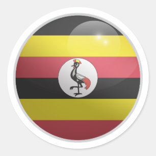 Uganda Glossy Circle Flag Runder Aufkleber