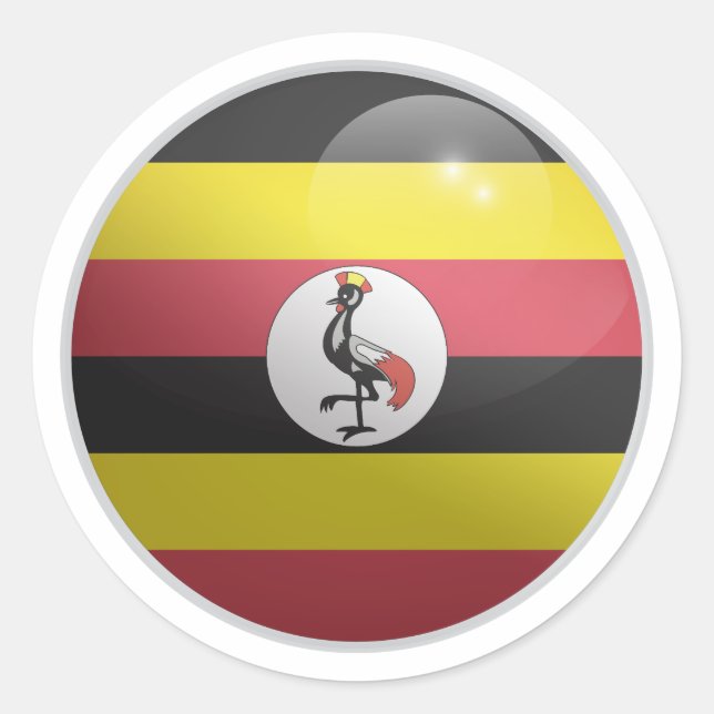 Uganda Glossy Circle Flag Runder Aufkleber (Vorderseite)