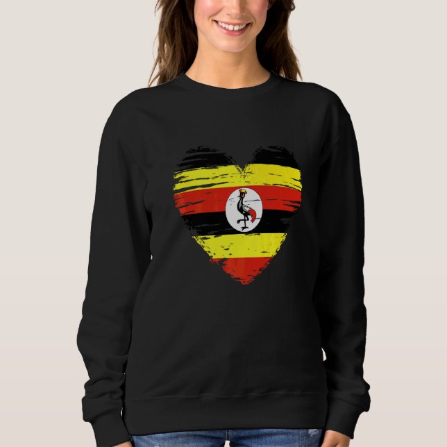 Uganda Herz Ugandan Flag Ugandan Pride Sweatshirt (Vorderseite)