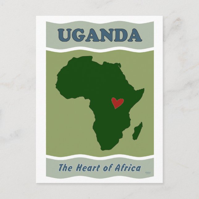 Uganda Herz von Afrika Postkarte (Vorderseite)