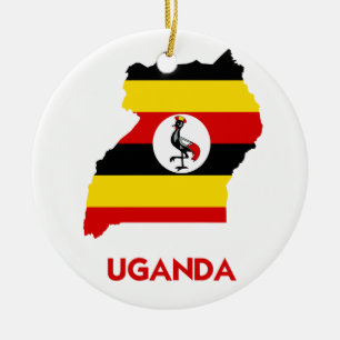 UGANDA-KARTE KERAMIKORNAMENT