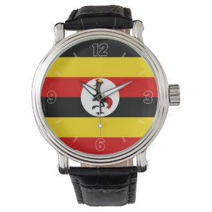 Uganda National Flag Elegant Patriotic Armbanduhr