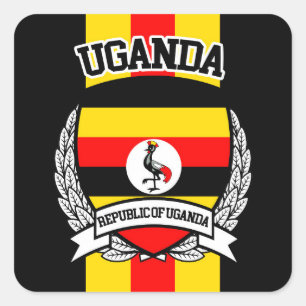 Uganda Quadratischer Aufkleber