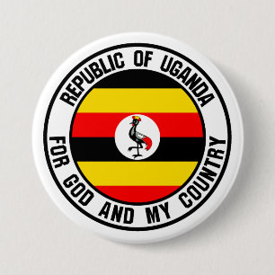 Uganda Round Emblem Button