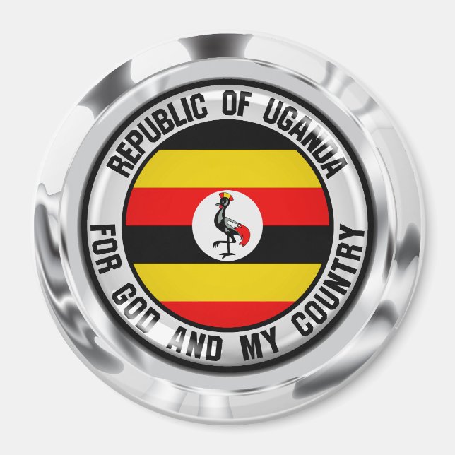 Uganda Round Emblem Magnet (Vorne)