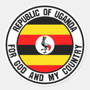Uganda Round Emblem Runder Aufkleber