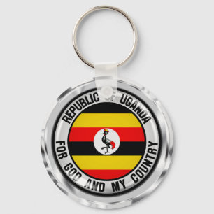 Uganda Round Emblem Schlüsselanhänger