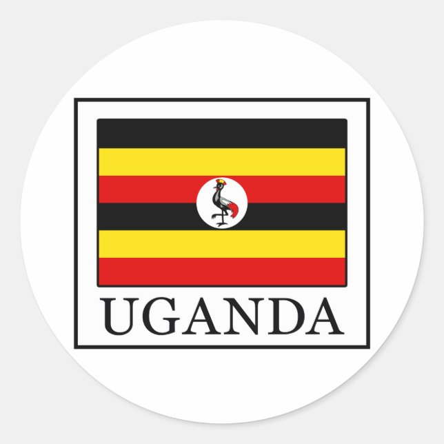 Uganda Runder Aufkleber (Vorderseite)