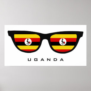Uganda Shades benutzerdefinierte Text- und Farbpos Poster