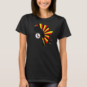 Uganda Ugandan Flag Africa Map Ethnisches Erbe Bla T-Shirt