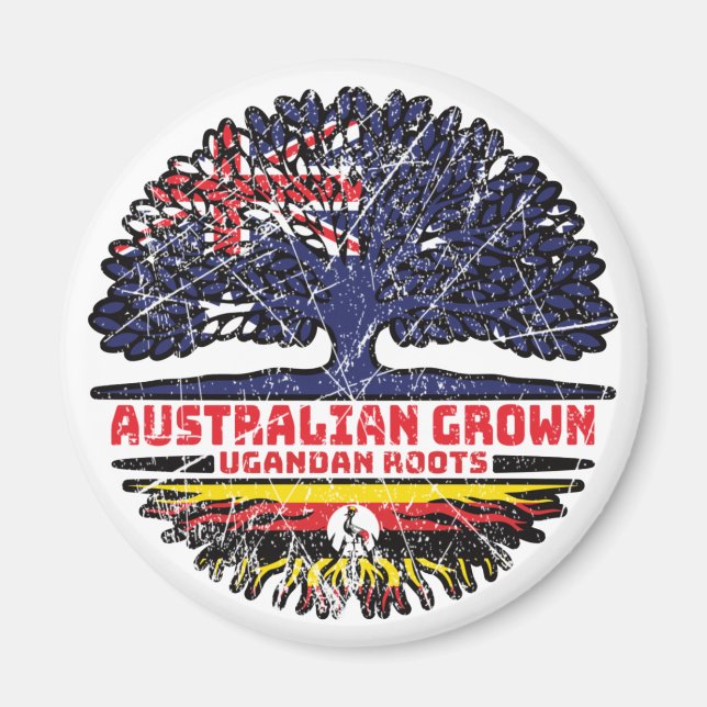 Uganda Ugandisch Australier Australien Baumwurzeln Magnet (Vorne)