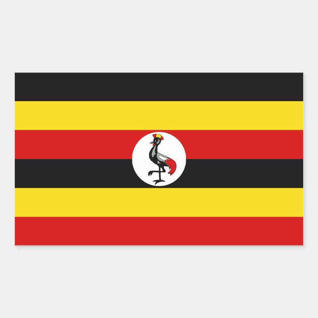 Uganda/ugandische Flagge Rechteckiger Aufkleber (Vorderseite)
