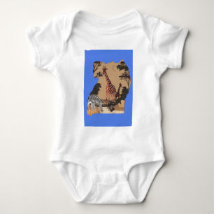 Uganda Wildlife Karte Baby Strampler