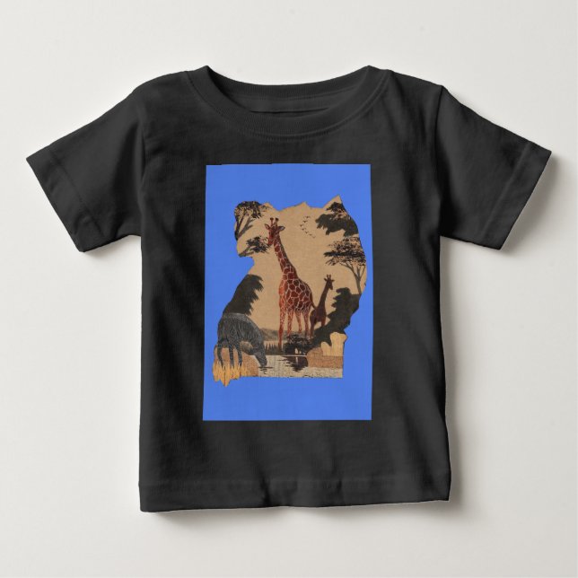Uganda Wildlife Karte Baby T-shirt (Vorderseite)