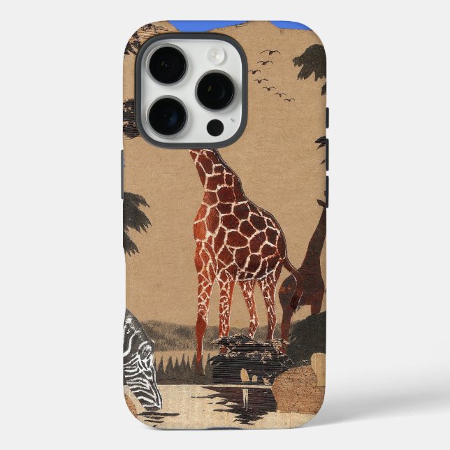 Uganda Wildlife Karte iPhone 16 Pro Hülle (Rückseite)