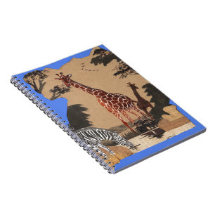 Uganda-Wildlife-Karte Kunstposter Notizblock