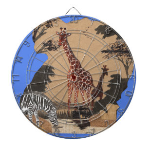 Uganda-Wildlife-Karte Kunstprint Dartscheibe
