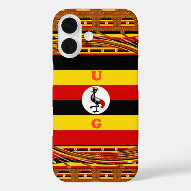 Ugandas Heartbeat: Eine Symphonie von Symbolfarben iPhone 16 Hülle (Rückseite)