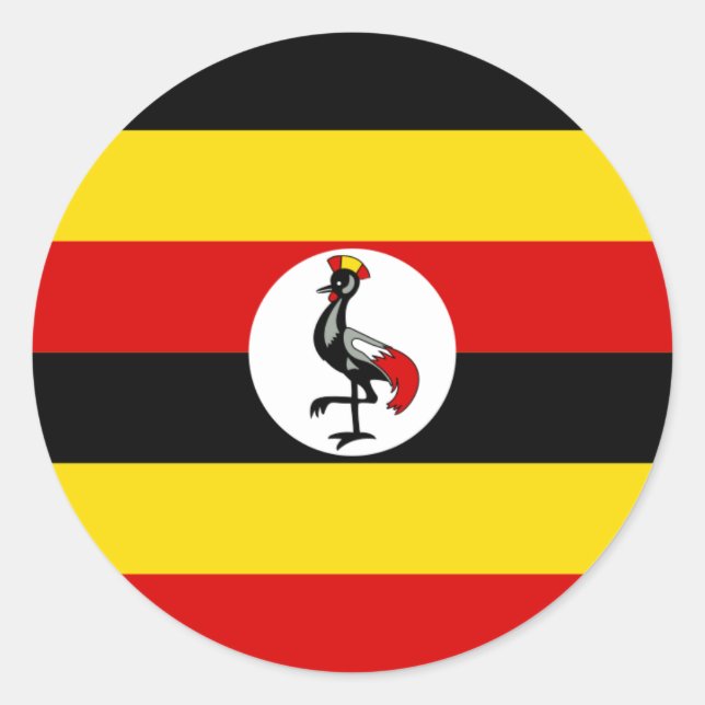 ugandische Flagge, Flagge Ugandas Runder Aufkleber (Vorderseite)