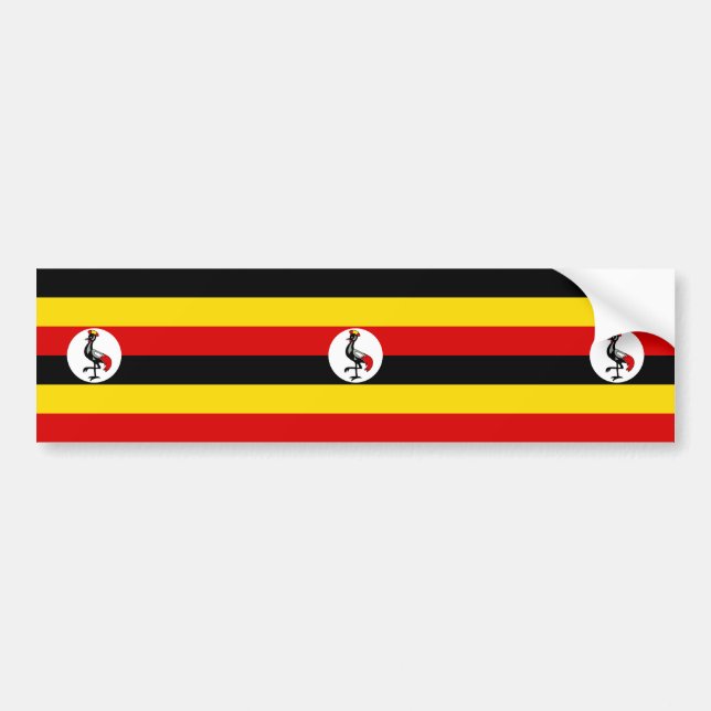 Ugandische Flagge (Uganda) Autoaufkleber (Vorne)