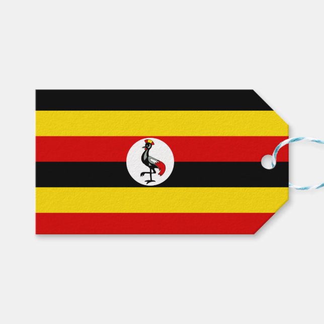 Ugandische Flagge (Uganda) Geschenkanhänger (Vorderseite (Horizontal))