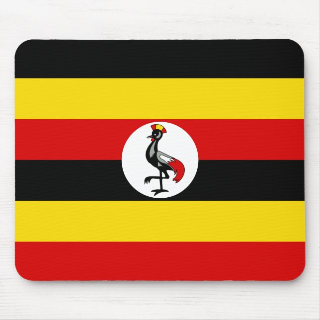Ugandische Flagge (Uganda) Mousepad (Vorne)