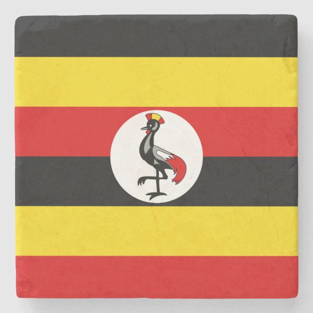 Ugandische Flagge (Uganda) Steinuntersetzer (Vorderseite)