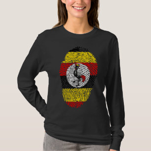Ugandisches Erbe Fingerabdruck Schwarze Frauen Lan T-Shirt
