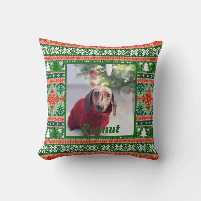 Ugati Sweater Foto Weihnachten Strick Kissen (Vorderseite)
