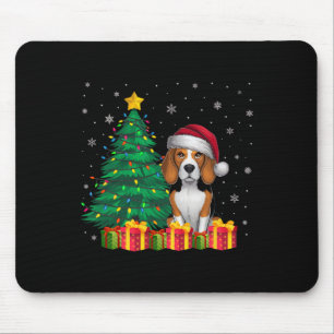 Ugg Beagle Weihnachtsmannmütze Weihnachtsleuchten Mousepad