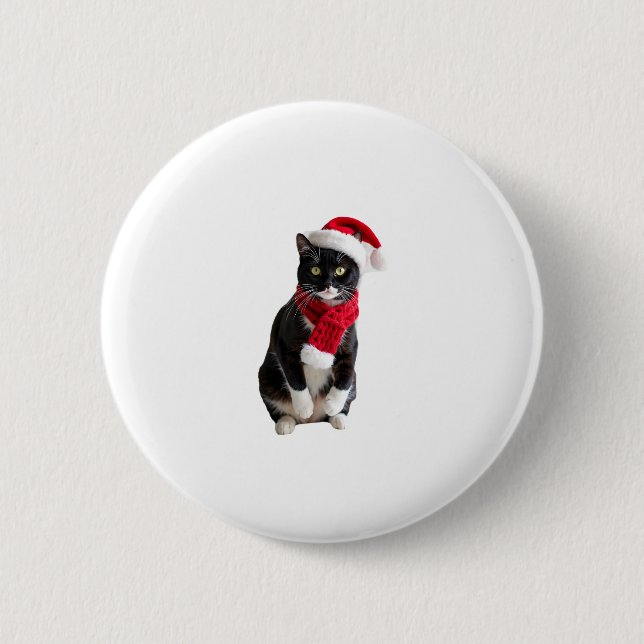 Ugg Christmas Black Cat Weihnachtsmannmütze Scarf  Button (Vorderseite)
