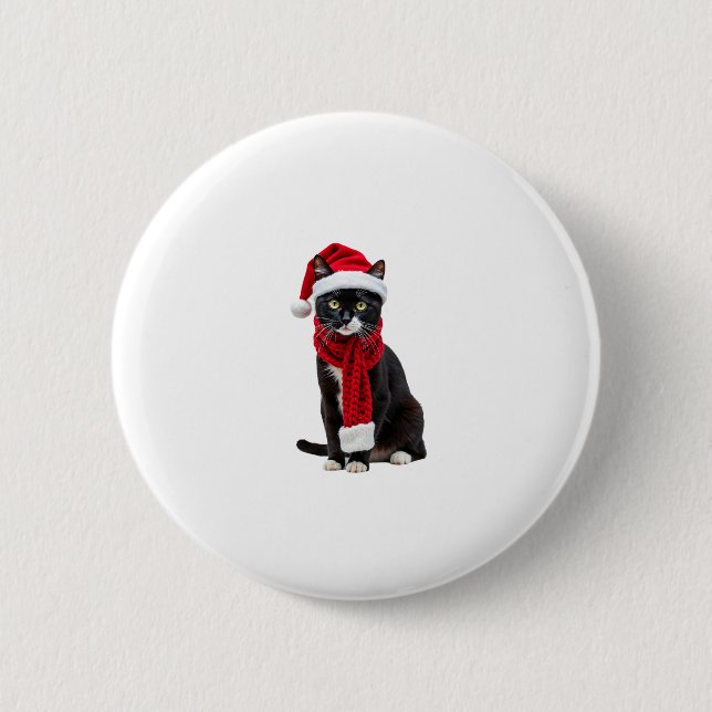 Ugg Christmas Black Cat Weihnachtsmannmütze Scarf  Button (Vorderseite)