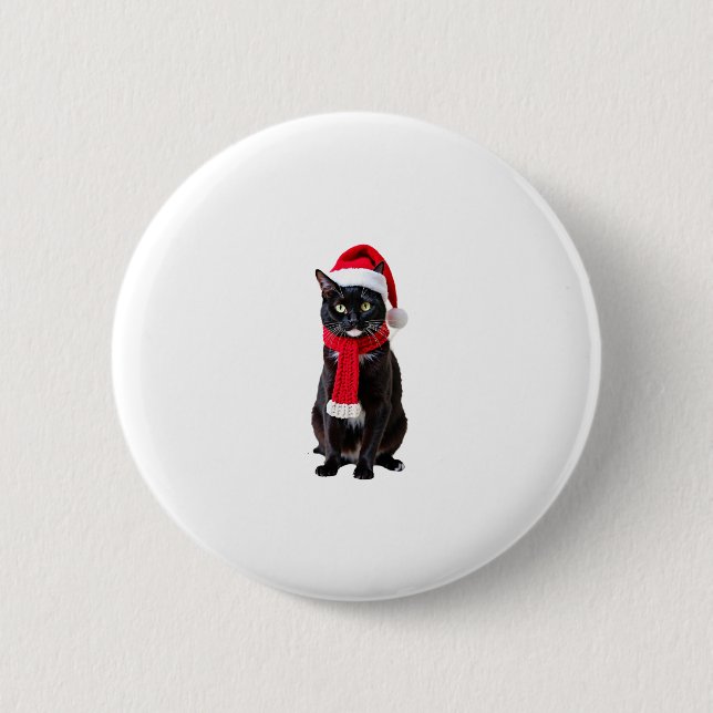 Ugg Christmas Black Cat Weihnachtsmannmütze Scarf  Button (Vorderseite)