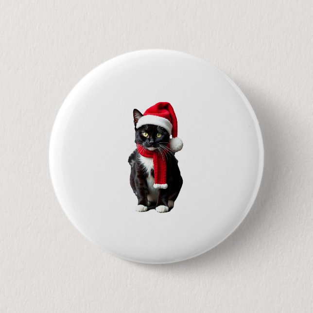 Ugg Christmas Black Cat Weihnachtsmannmütze Scarf  Button (Vorderseite)