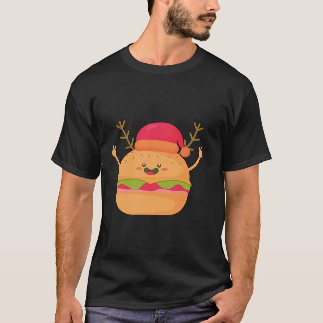 Ugg Christmas Burger Santa Cheeseburger Funny Fas T-Shirt (Vorderseite)